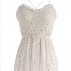 Brighter stars mesh dress with glitter stars NWOT